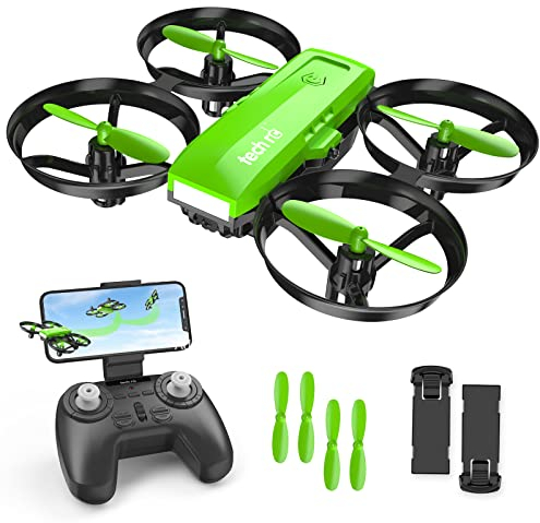 Mini Drone with HD Camera Wifi Drone with 2 Batteries, 3D Flips, App Control Gravity Sensor Mode, Altitude Hold, Headless One Key Take-off/Landing, Easy Control for Kids and Beginner (Z13W)