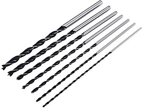 N / A 7pc X Long Wood Drill Bit Set 4mm 5mm 6mm 7mm 8mm 10mm 12mm x 300mm Brad Point