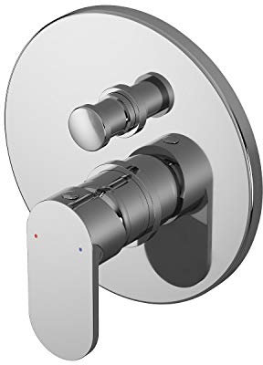 nuie BINMV12 Binsey | Modern Bathroom Round Concealed Manual Shower Valve with Diverter and Lever Handle, 170mm, Chrome