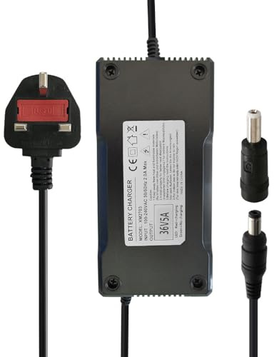 aunstarwei 36V 5A Electric Bike Charger 36V Lithium Battery Charger for Electric Scooter E-Bike with 5.5 * 2.1/5.5x2.5mm Connector