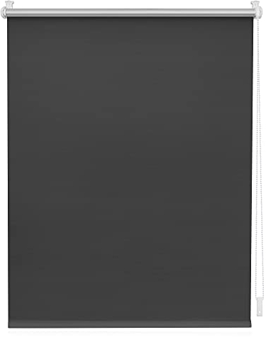 Lichtblick Thermorollo ohne Bohren, Klemmfix, Verdunklungsrollo, Hitzeschutz, Sichtschutz, Wandmontage, Deckenmontage, Rollo für Fenster und Türen Anthrazit,B45 x H150 cm