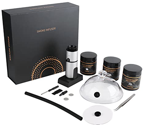 Affumicatore Per Alimenti Portatile, Con Infusore Fumo Base, Affumicatore Trucioli Legno, Per Cucina Molecolare, Cibo, Cocktail, Bevande, Bistecca, Salmone, Formaggi (Smoker suit)
