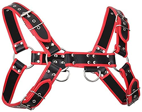 KeyinBox Herren Brustgurt Brust Harness Fetisch Fetisch Herren Brustgeschirr Bondage aus PU Leder, Verstellbar
