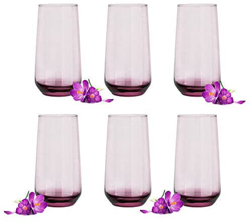 Glasmark Krosno 430 ml, set di 6, bicchieri da long drink, bicchieri per acqua highball, cocktail perfetti per casa, ristoranti e feste, set di bicchieri classici