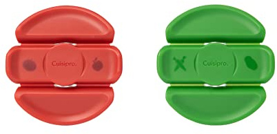 Cuisipro Vegetable and Fruit Brush 2 Pack, 1 x Hard Bristle Brush in Green, 1 x Soft Bristle Brush in Red, Three-Section Flex, Dishwasher Safe