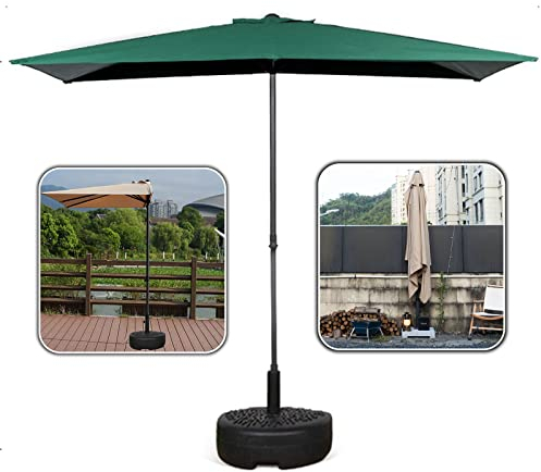 ESCOLL Balkon Sonnenschirm mit Ständer Halbschirm Balkonschirm Terrassenschirm Marktschirm UV 50+ Polyester, Platzsparend faltbar (Color : Grün)