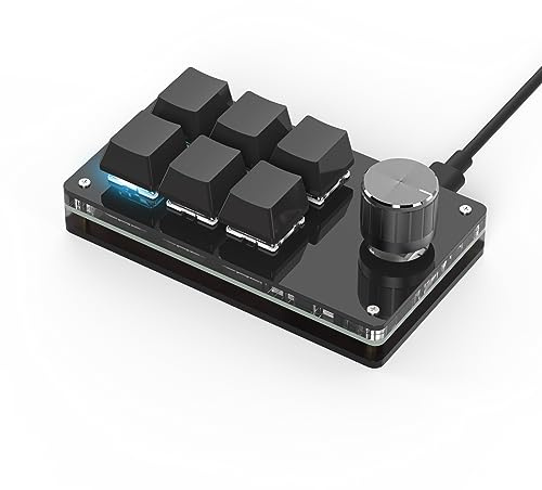 BRIMFORD Teclados de Juego programables USB-C Personalizados Copiar Pegar 2 Teclas con luz LED Teclado mecánico Intercambiable en Caliente (6Key Knob Black)…