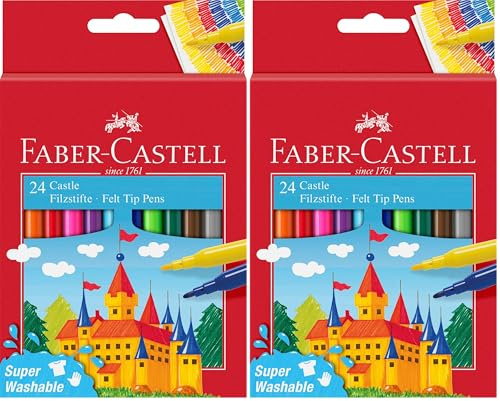 Faber-Castell 554202 - Filzstift Castle, 24er Kartonetui (Packung mit 2)