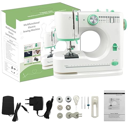 JoyGeek Nähmaschine Leichte Näh- und Quiltmaschine mit verschiedenen Stichoptionen Licht, Fußpedal, Aufbewahrungsschublade Neulingsfreundliche Nähmaschine
