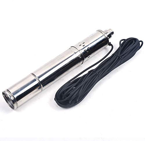 Pompa per pozzi profondi 500 W 50HZ, Pompa Sommersa per Pozzi Profondi 0,7HP, Lunghezza del cavo 15m, Massima Prevalenza 100m, Portata massima Portata 2 m³