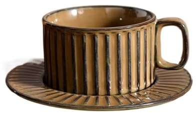 RaamKa Tazze Caffe Kiln Change Set di Tazze e Piatti da caffè in Ceramica retrò Tazze Regalo a Mano Creativa tè pomeridiano Tazza da caffè con Fiori Tazzine Caffe (Color : C-200ml)
