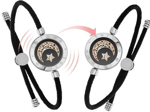 TOTWOO Pärchen Armband Paar Geschenke Partnerarmbänder mit Berührung Vibration Aufleuchten Fernbeziehungsgeschenk für Lange Distanzen Geschenke für Sie