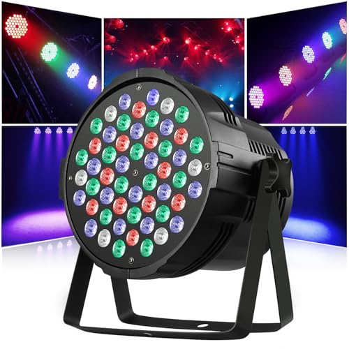 Lumières LED Par 54 x 3 W RGBW 4 en 1, lumières de scène à LED, lecture automatique activée par le son par télécommande et contrôle DMX, effet stroboscopique, éclairage DJ pour événements, mariage