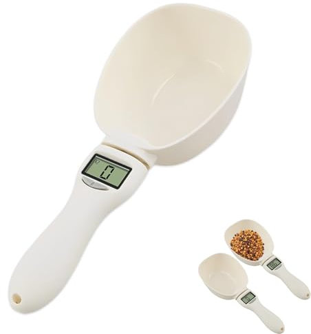 Digital Food Measuring Scoop Scale, 800g/0.1g High Precision Weighing Spoon with LCD Screen, Electronic Measuring Spoon for Kitchen, Pet Food, and Condiments (1)