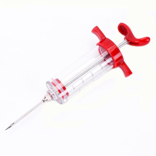 Jeringa de Cocina para Marinar,Inyector de Condimento Jeringa para Inyector de Carne Agujas Turquía Baster Herramienta para Cocinar en Casa y Hacer Barbacoas 50ML