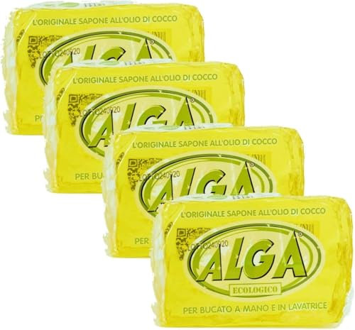Alga Sapone Ecologico, Detersivo per Bucato a Mano e Lavatrice, 100% Naturale - 4 x 400gr