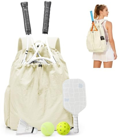 BJLFS Bolsa de Tenis, Mochila de Tenis para Mujeres y Hombres, Bolsa Grande de Pickleball，Adecuado para Uso Deportivo Diario, Puede Contener Vasos de Agua, Toallas, Ropa，2 Raquetas
