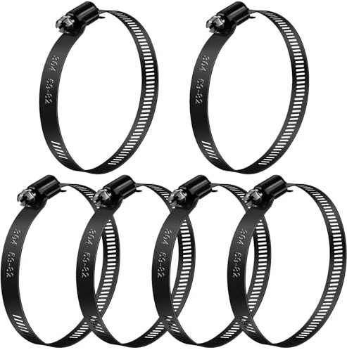 Jeboler Schlauchschellen 59‑82 mm Außendurchmesser für Rohre 6 Stk Schwarz | Edelstahl Sschlauchschellen Schlauchklemme Rohrschelle Sortiment Schlauchbinder für Zuhause, Garten, Pools und kleine Geräte