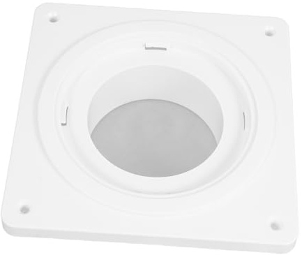 Plastic Dryer Vent Connector Kit with Wall Plate and Hose Adaptor | White Finish, Easy Installation, Leakproof Design, Includes 4-inch Flange Panel, Seal Ring and Screws