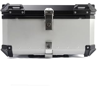 Cachpib 80L Motorrad Topcase Aluminiumlegierung Heckbox Reisen Koffer Für Helm Mit Sicherheitsschloss, Wasserdicht Top Box Motorradkoffer Mit InstallierenTrägerplatte