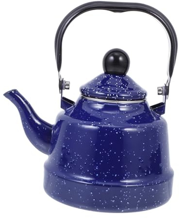 DECORNIJIA Bollitore Smaltato in Blu Manico Comodo Per Caffetteria e Uso Domestico Capacità Facile Da Riempire e Pulire