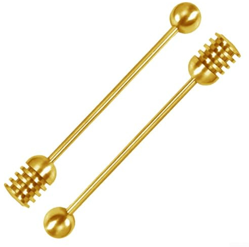 Cucharas de miel de acero inoxidable 304 resistentes al óxido y al desgaste para uso diario en la cocina (2 piezas)