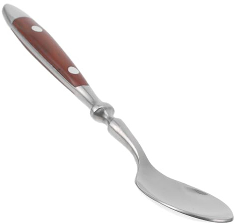 Healeved Cucchiaino da Tè in Acciaio Inox 430 Manico in Legno, Cucchiaio da Dessert Multifunzionale per Yogurt e Gelato, Posate Resistenti per Uso Domestico e Ristorazione