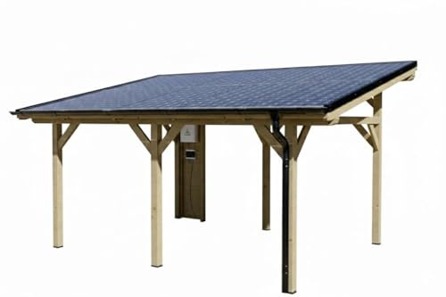 Tettoia Carport THT con impianto Fotovoltaico Wattoit 5kW Monofalda 375X467