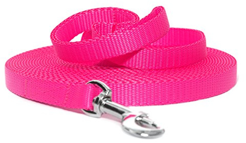 Robuste Neon Rosa Schlepplein Fährtenleine Suchleine 15mm / 10m mit Handschlaufe