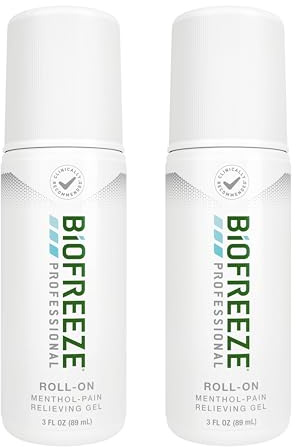Biofreeze Professional Pain Relief Roll On, Knee & Lower Back Pain Relief, Arthritis Pain Reliever, Neck Pain Relief, Cooling Joint Pain Relief, Roll-On Menthol Gel 3 Fl Oz (Pack of 2)