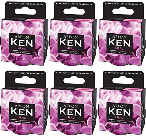 Areon Ken Lufterfrischer Auto Duft Lila Blume Autoduft Dose Wohnung Duftdose Erfrischer 3D Set ( Lilac Pack x 6 )
