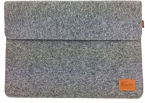 Venetto 15,4 pulgadas para MacBook Pro, Microsoft Surface 15,4 pulgadas, funda para portátil Ultrabook de 15 pulgadas, bolsa de fieltro (gris)