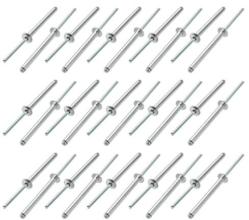 sourcing map 30Stk Aluminum/Stahl Offenes Ende Blind Nieten 4x40mm