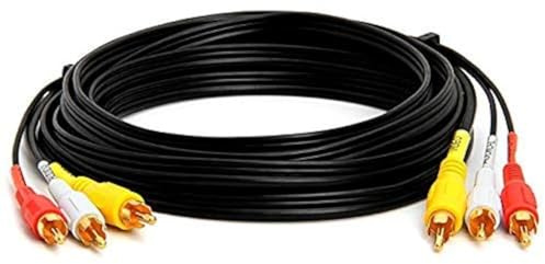 Master Cables Câble audio vidéo composite A/V AV 3 mâles RCA vers 3 RCA mâles plaqué or – 3 m