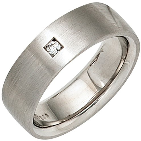 Jobo Damen-Ring aus 925 Sterling Silber matt mit Diamant Größe 56