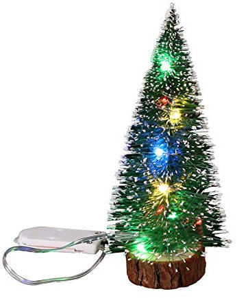 ghhshjhlk Mini Arbre De Noël avec Lampe Idéale pour La Décoration De Votre Maison Ou De Votre Bureau Multicolore 15cm