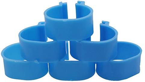 MBLUE 100 Stück Innendurchmesser 2,0 cm Hühnerfußring Ente Gänse Vogel Henne Geflügel Ring (100 Stück blau)