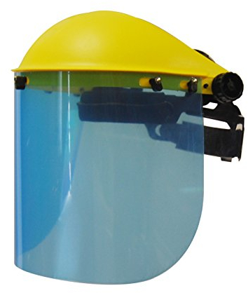 OZAKI - Visiera di protezione schermo in policarbonato, modello professionale, sollevabile, circonferenza della testa regolabile, decespugliatore e fai da te