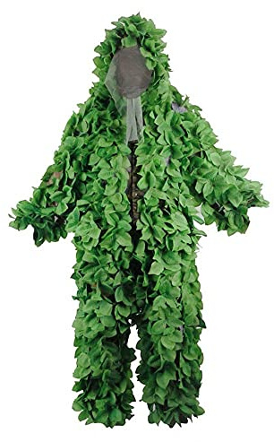 MiOYOOW Ghillie Suit, Camouflage Suit Leaf Sniper Costume Breathable Geely Suits for Hunting Jungle Woodland Wildlife Adult