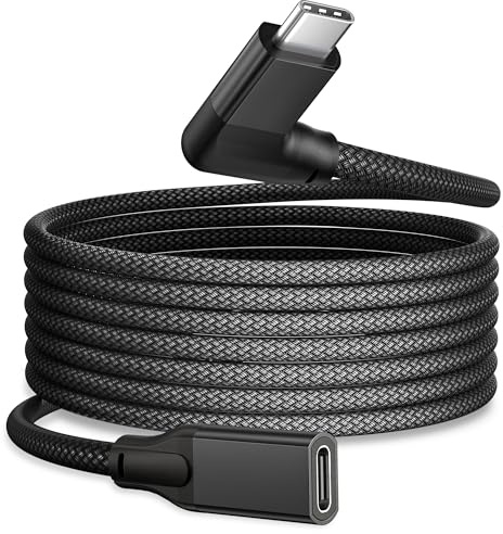 RUXELY USB C Verlängerungskabel 1M,Typ C Buchse auf Stecker Extension | 3.1 Gen2 10Gbps Kurz Thunderbolt 3 Extension Cable Adapter für Macbook Air/Pro,iPhone 17e 16Pro,Dell XPS,Switch,Laptop