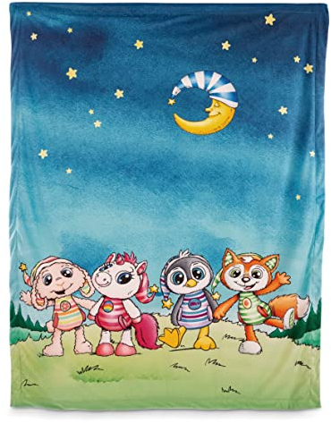 NICI 48526 Plüschdecke Schlafmützen 106x140cm, BUNT