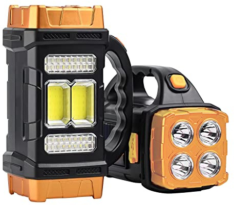 Solar Led Camping Lantern,Portable Spotlight,Portable Powerful Searchlight,Rechargeable LED Torch Lantern,Power Bank,Waterproof Lightweight Lantern Light for Camping Double Head 8 /16 lamp Beads