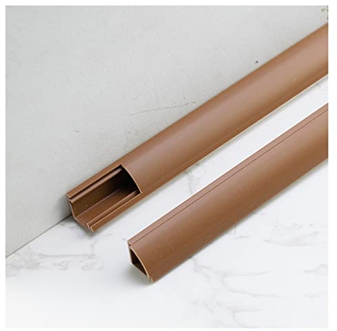 HAIXHX Kabelkanal Dreieckiger fächerförmiger Eckdrahtkanal, PVC-Wand-Eck-Drahtabdeckung selbstklebend zum Verstecken von TV-Kabeln/Computerkabeln (Color : Brown, Size : 24x24mm/0.94x0.94in)