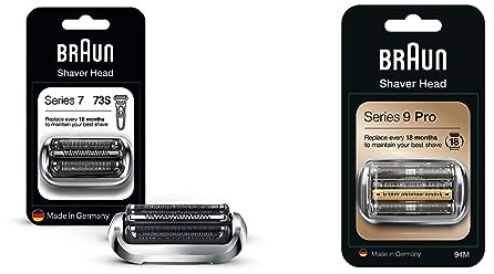 Braun Series 7 Scherkopf, Elektrorasierer & Series 9 Pro Scherkopf, Elektrorasierer, Ersatzscherteil kompatibel mit Rasierer Herren Serie 9 Pro, 94M, chrom, 1er Pack