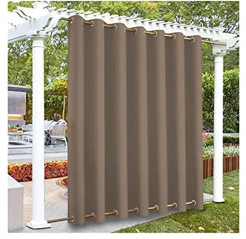 GIOBEL Outdoor Vorhang Wetterfest Terrassenvorhänge Outdoor Vorhänge Wasserdichter Sonnenschutz Windschutz Balkonvorhang Blickdichter Vorhang öse (Oben und Unten)