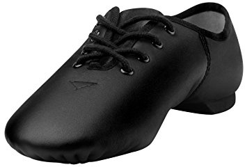 Linodes Leather Lace Up Unisex Jazz Shoe for Women and Men's Dance Shoes Black 8.5M UPD