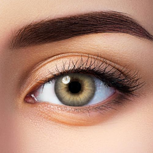 Aricona Farbige Kontaktlinsen mit Stärke, Grau, -5,00 Dioptrien, Brillante Augenfarbe & klare Sicht mit den natürlichen Farblinsen für Brillenträger mit Premium Hydrogel