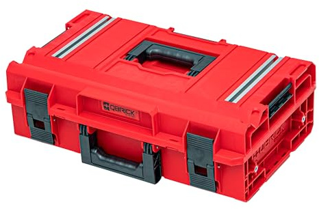 Qbrick System One 200 2.0 Technik Red Ultra HD Werkzeugkoffer Werkzeugkasten Werkzeugbox aus Kunstoff Werkzeugkiste mit Klemmverschl?ssen Toolbox Organizer F?r Werkstatt Rot 58,5 x 38,5 x 19 cm