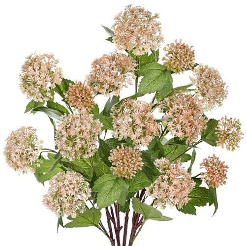 Oairse 5 bouquet di ortensie artificiali, 61 cm, rosa, con 3 teste di fiori, fiori finti per composizioni floreali, vaso per la casa, centrotavola per matrimoni, decorazione