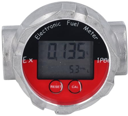 1 Zoll Edelstahl Durchflussmesser Turbinenradzähler Digital Flüssigkeitsmesser Benzin Wasser Max 20MPa